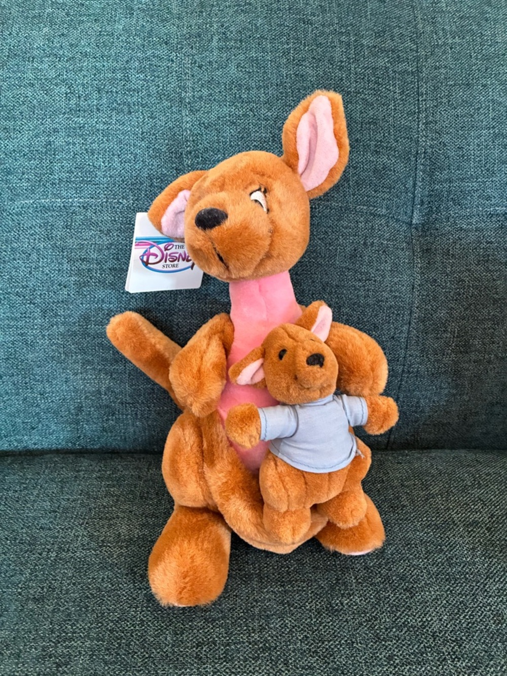 Disney Brown Kangaroo Plush with Pink Pouch and Roo